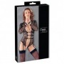 Body sexy donna in pizzo nero trasparente intimo aperto lingerie erotica sensual