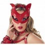 Maschera donna sexy sadomaso catwoman mascherina rossa bondage gatta fetish red