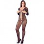 Tutina a rete bodystocking lingerie erotica hot intimo aperto nero fishnet nylon