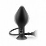 Vibratore anale gonfiabile anal plug dilatatore con ventosa in silicone nero sex