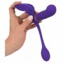 Vibratore doppio vaginale anale ricaricabile stimolatore clitoride in silicone