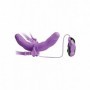 Vibratore doppio strapon in silicone fallo vaginale dildo anale ricaricabile sex