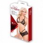 Completo intimo donna 2 pz reggiseno perizoma sexy lingerie erotica pizzo nero