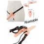 Vibratore doppio indossabile in silicone ricaricabile fallo anale vaginale strap