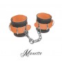 manette in vera pelle costrittivo cuoio bondage orange fluo nero professionali