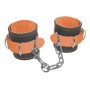 manette in vera pelle costrittivo cuoio bondage orange fluo nero professionali