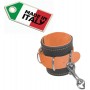 manette in vera pelle costrittivo cuoio bondage orange fluo nero professionali