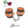 manette in vera pelle costrittivo cuoio bondage orange fluo nero professionali