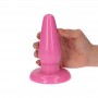 plug rosa grande con ventosa morbido dildo anale a piramide impermeabile pink