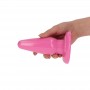 plug rosa grande con ventosa morbido dildo anale a piramide impermeabile pink