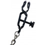 pinze strizza capezzoli stimolatore per seno in metallo nero regolabile donna