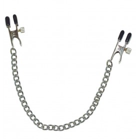 catena stringi capezzoli bondage fetish morsetti costrittivi nero in metallo