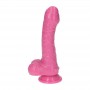 Fallo vaginale anale con ventosa dildo realistico con testicoli pene finto rosa cock 6"