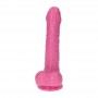 Fallo vaginale anale con ventosa dildo realistico con testicoli pene finto rosa cock 6"