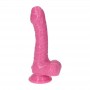Fallo vaginale anale con ventosa dildo realistico con testicoli pene finto rosa cock 6"