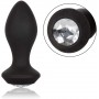 dildo plug anale vibrante nero in silicone con gioiello sexy toys black anal