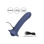 vibratore in silicone strap one pene finto indossabile ricaricabile morbido blu