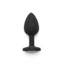 plug fallo anale nero in silicone con gioiello morbido sexy toys black anal