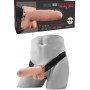 fallo indossabile vibrante strap on pene realistico con testicoli ricaricabile