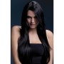 parrucca professionale nero lunga realistica resistente donna sexy black 71 cm