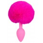 plug anale uomo donna con pelliccia rosa con silicone stimolatore anal butt pink