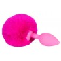 plug anale uomo donna con pelliccia rosa con silicone stimolatore anal butt pink