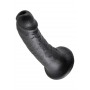 Fallo realistico king cock dildo con ventosa vaginale anale nero morbido black