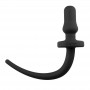 Plug anale fallo con coda dildo in silicone realistico nero butt black dog tail