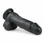 dildo realistico nero fallo con testicoli e ventosa pene finto  black sexy toys