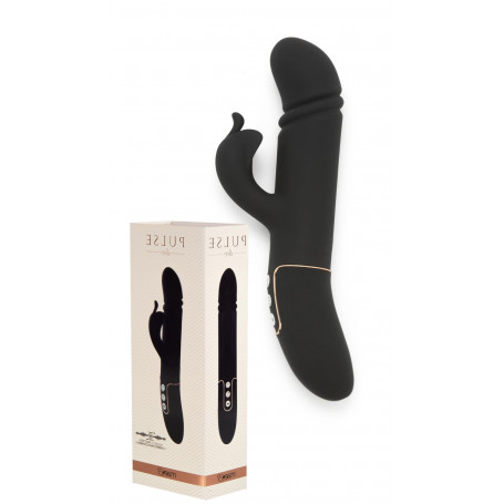 vibratore rabbit vibrante dildo doppio fallo ricaricabile nero morbido sex toys