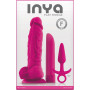 Kit set sex toys Fallo dildo realistico in silicone con ventosa plug e vibratore rosa