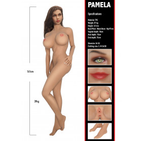 Bambola sessuale realistica ano bocca vagina finta sexy love doll in silicone