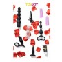 Kit set sex toy anale Vibratore fallo dildo vibrante in silicone nero plug butt anal e guaina fallica