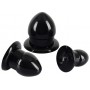 Kit 3pz fallo anale plug set mini medium maxi dildo anal sex toys nero black butt