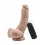 Vibratore vaginale realistico fallo dildo vibrante anale con ventosa e testicoli real cock