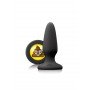 Plug anale in silicone medium fallo nero butt conico con smile sht EMOJI FACE anal sex toys black