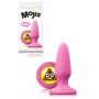 Plug anale in silicone mini fallo butt conico con smile sht EMOJI FACE anal sex toys pink