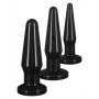 Kit fallo anale 3 pz dildo butt plug sex sex toys anal mini maxi black nero