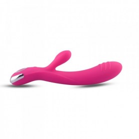 Vibratore vaginale rabbit doppio fallo liscio vibrante in silicone realistico