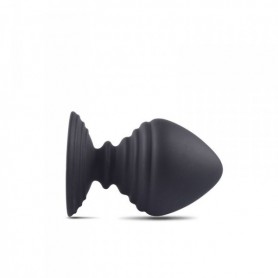 Plug anale in silicone nero con ventosa fallo liscio dilatatore grande anal butt