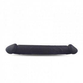 Fallo in silicone realistico doppio dildo pene finto vaginale anale morbido nero