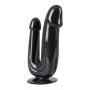 Fallo nero doppio dildo vaginale anale realistico con ventosa naughty toys