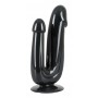 Fallo nero doppio dildo vaginale anale realistico con ventosa naughty toys