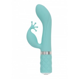 Vibratore rabbit doppio dildo vibrante vaginale stimola clitoride in silicone