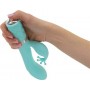 Vibratore vaginale rabbit doppio stimolatore clitoride in silicone fallo dildo vibrante green