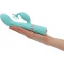 Vibratore vaginale rabbit doppio stimolatore clitoride in silicone fallo dildo vibrante green