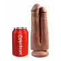 Fallo vaginale dildo realistico con ventosa king cock doppio 7 caramel two in one