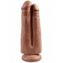 Fallo vaginale dildo realistico con ventosa king cock doppio 7 caramel two in one