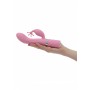 Vibratore vaginale rabbit doppio stimolatore clitoride in silicone dildo fallo vibrante pink