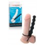 Fallo anale dildo indossabile con anello fallico per uomo nero in silicone